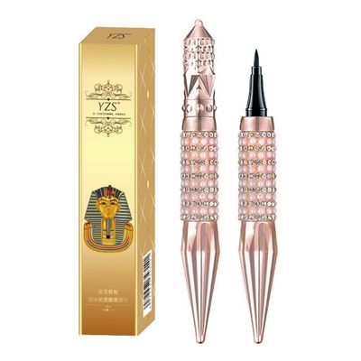 Eyeliner Pencil Waterproof Liquid Eyeliner for Women, Long Lasting Eyeliner Pencil with Diamonds and Pearls, Black (Rose Gold/A small Box)