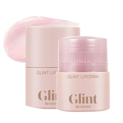 Glint Lipcerin (Pink Sparkle, 0.5fl oz) - Lasting Hydration, Plumping 5-in-1 Lip Care Gloss Balm with Glitter, Shea Butter. Korean Skin Care. Chapped, Dry, Cracked, Damaged Lips.