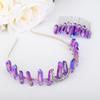 Teyglen Raw Crystal Quartz Headband Hair Comb Clear Crystal Headband Natural Stone Hair Hoop Band Moon Goddess Witch Headpiece for Women Girls Halloween Party (Purple) view 2