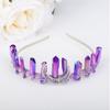 Teyglen Raw Crystal Quartz Headband Hair Comb Clear Crystal Headband Natural Stone Hair Hoop Band Moon Goddess Witch Headpiece for Women Girls Halloween Party (Purple) view 4