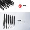 6Pcs Stainless Steel Tweezers Set, Eyebrow Hair Pluckers, Black Stainless Steel Eyebrow Tweezers for Hair Beauty view 4