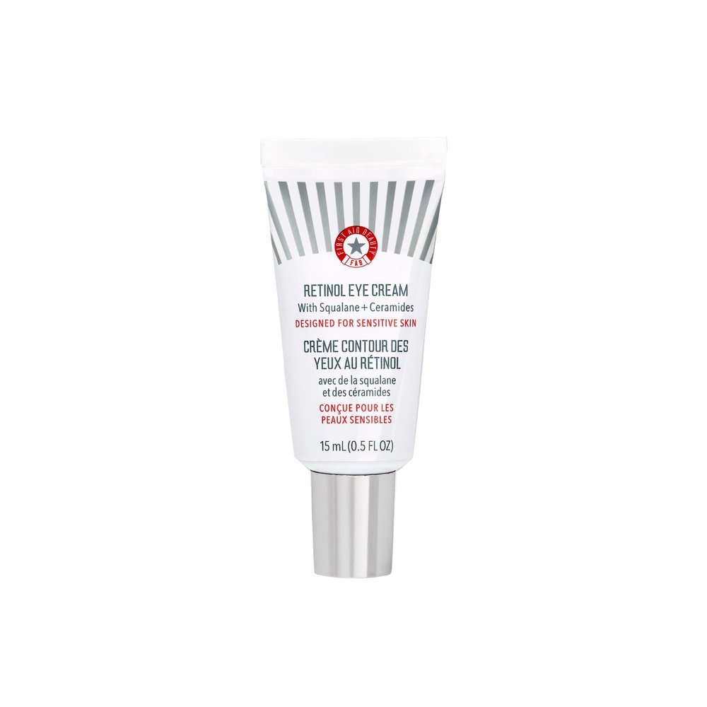 First Aid Beauty - Retinol Eye Cream with Squalane + Ceramides, Encapsulated Retinol Serum for Delicate Skin, Helps Improve Appearance of Fine Lines and Wrinkles, Safe for Sensitive Skin, 0.5 oz