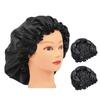 2 Pcs Satin Hair Bonnet for Sleeping Silk Bonnet Sleep Cap Hair Wrap for Women Curly Natural Hair (Black) view 1