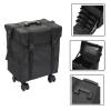 CNCEST Makeup Artist Soft Rolling Trolley Cosmetic Case with 2 Mesh Pockets Makeup Organizer,Travel Rolling Makeup Bag,8 Removable Drawers view 4