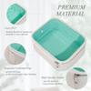 ROWNYEON Clear Toiletry Bag for Travel Carry On - Fits 11" Laptop, Waterproof & Collapse-Resistant, TSA Friendly Organizer (8x7x3 inch) with Jewel Blue Lining view 2