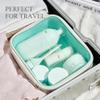 ROWNYEON Clear Toiletry Bag for Travel Carry On - Fits 11" Laptop, Waterproof & Collapse-Resistant, TSA Friendly Organizer (8x7x3 inch) with Jewel Blue Lining view 3
