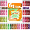 64 Pack Natural Lip Balm Bulk with Vitamin E and Coconut Oil - Moisturizing Dry Cracked Lips, Mini Chap Stick Gifts for Kids Women Men- 16 Flavors - Non-GMO view 1