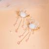 Angoily Rabbit Fur Ball Hair Clips with Pearls, Japanese Tassels, and Chinese Dangle Barrettes for Girls and Women view 2