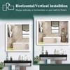 28x36 Inch LED Bathroom Mirror, Bathroom Vanity Mirror with Lights, Backlit and Front Lighted Mirror for Bathroom, Anti-Fog Dimmable Makeup Lighted Mirror with Touch Button, Horizontal/Vertical view 4