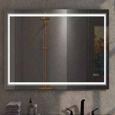 6028 inch Bathroom LED Mirror Anti- Fog Mirror with Button