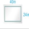 40 * 24 LED Lighted Bathroom Wall Mounted Mirror with High Lumen+Anti-Fog Separately Control+Dimmer Function view 2