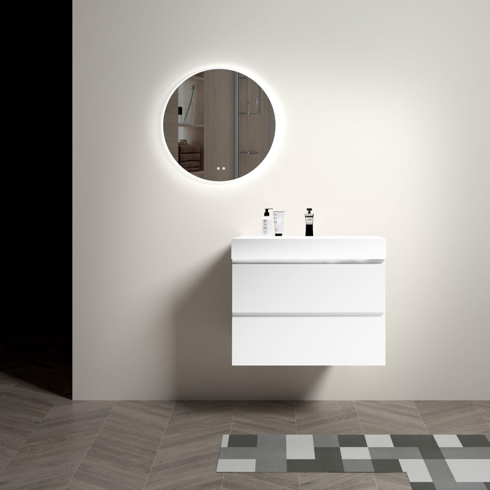 20 Modern LED Backlit Bathroom Mirror, Diffused Soft Light, Defogging Function, CRI>90, Adjustable Light Brightness & Temperature 3000K, 4500K, 6000K, 0.2" Thick High-Definition Silver Mirror