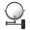 8-inch Wall Mounted Makeup Vanity Mirror, 1X / 10X Magnification Mirror, 360 Swivel with Extension Arm (Black) view 1