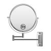 8-inch Wall Mounted Makeup Vanity Mirror, 1X / 10X Magnification Mirror, 360 Swivel with Extension Arm (Chrome Finish) view 1