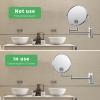 8-inch Wall Mounted Makeup Vanity Mirror, 1X / 10X Magnification Mirror, 360 Swivel with Extension Arm (Chrome Finish) view 2