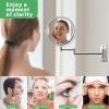8-inch Wall Mounted Makeup Vanity Mirror, 1X / 10X Magnification Mirror, 360 Swivel with Extension Arm (Chrome Finish) view 3