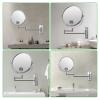 8-inch Wall Mounted Makeup Vanity Mirror, 1X / 10X Magnification Mirror, 360 Swivel with Extension Arm (Chrome Finish) view 4