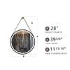 28 Inch Golden Round Frame with Lamp Hanging Bathroom Mirror view 2