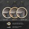 28 Inch Golden Round Frame with Lamp Hanging Bathroom Mirror view 3