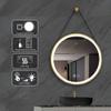 28 Inch Golden Round Frame with Lamp Hanging Bathroom Mirror view 4