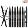 12Pcs Waterproof Gray Eyebrow Pencil Set, Professional Brow Micro Eyebrow Retractable Pencil, Ultra Fine Long Lasting for Perfect Eye Liner Brow Old Women Eye Makeup Shaping & Filling Brow Gel Pen- 04 view 1