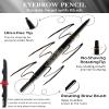12Pcs Waterproof Gray Eyebrow Pencil Set, Professional Brow Micro Eyebrow Retractable Pencil, Ultra Fine Long Lasting for Perfect Eye Liner Brow Old Women Eye Makeup Shaping & Filling Brow Gel Pen- 04 view 4