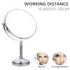 Washcadg Chrome Double Side Tabletop Makeup Mirror, 360 Rotation Magnification Beauty Cosmetic Mirror, HD Shaving Mirror for Table, Standing Vanity Mirror for Beauty Salon,8inch,5X view 2