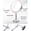 Washcadg Chrome Double Side Tabletop Makeup Mirror, 360 Rotation Magnification Beauty Cosmetic Mirror, HD Shaving Mirror for Table, Standing Vanity Mirror for Beauty Salon,8inch,5X view 3