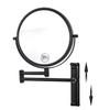8-inch Wall Mounted Makeup Vanity Mirror, Height Adjustable, 1X / 10X Magnification Mirror, 360 Swivel with Extension Arm (Black) view 1