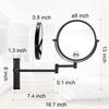 8-inch Wall Mounted Makeup Vanity Mirror, Height Adjustable, 1X / 10X Magnification Mirror, 360 Swivel with Extension Arm (Black) view 3