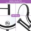 8-inch Wall Mounted Makeup Vanity Mirror, Height Adjustable, 1X / 10X Magnification Mirror, 360 Swivel with Extension Arm (Black) view 4