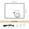 28*36 LED Lighted Bathroom Wall Mounted Mirror with High Lumen+Anti-Fog Separately Control+Dimmer Function view 4