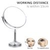 Washcadg 8 Inch Tabletop Makeup Mirror, Double Side Rotation Magnification Cosmetic Mirror, Men's HD Shaving Mirror, Vanity Mirror for Beauty Salon, Standing Countertop Mirror,Rosegold,7X view 2