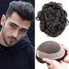 Toupee for Men, Men's Toupee 100% Virgin Human Hair Piece Fine Mono with Soft Thin Swiss Lace Bace Hair System (1B# Off Black,10 x 7) view 1