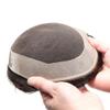 Toupee for Men, Men's Toupee 100% Virgin Human Hair Piece Fine Mono with Soft Thin Swiss Lace Bace Hair System (1B# Off Black,10 x 7) view 3