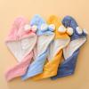 Dry Hair hat Women's Thickened Super Absorbent Double Bow Cute Coral Velvet Wipe Hair Dry Hair Bag Headscarf Wholesale view 3