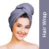 Nykaa Naturals Microfiber Hair Towel Wrap - Lightweight, Absorbent Material Gentle on Hair Cuticles, Prevents Frizz - Grey - 1 pc view 4