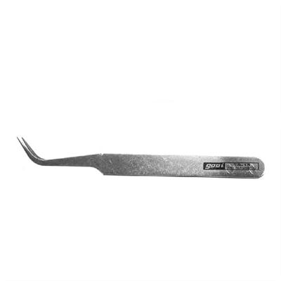 KODASW Eyelash Extension Tweezers Straight and Curved Tip Stainless Steel Tweezers Nippers Lash Tweezers for Stick Drill Tool Silver stainless steel, 10.5cm