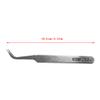 KODASW Eyelash Extension Tweezers Straight and Curved Tip Stainless Steel Tweezers Nippers Lash Tweezers for Stick Drill Tool Silver stainless steel, 10.5cm view 2