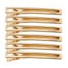 6 Pcs 3 Inch Hollow Metal Spike Alligator Duck Bill Hair Clips Metallic Duckbill Hair Barrettes Chic Hair Clips for Styling Long Hair (Rectangle Gold) view 1