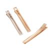 6 Pcs 3 Inch Hollow Metal Spike Alligator Duck Bill Hair Clips Metallic Duckbill Hair Barrettes Chic Hair Clips for Styling Long Hair (Rectangle Gold) view 2