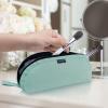 Gloppie Travel Makeup Brush Holder - Small Makeup Bag Compact Cosmetic Bag, Portable Cosmetic Pouch for Organizing Brushes On-the-go, Mint Blossom Green view 3
