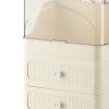 Almencla Makeup Storage Organizer, Cosmetics Display Case with Transparent Cover, Bedroom Vanity Desk, White 3 layers view 2