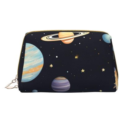 AthuAh Saturn Jupiter Earth Portable Cosmetic Bag, Travel Cosmetic Bag, Unisex, Zipper Closure, Suitable For Daily Use