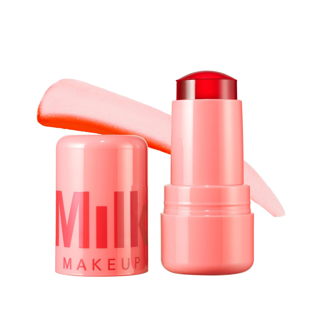 Milk Makeup Cooling Water Jelly Tint  Long-Lasting Sheer Lip + Cheek Stain with Firming Vegan Collagen + Hydrating Aloe  Transfer Proof, Buildable Lip Tint + Blush  Spritz (Coral), 0.17 oz