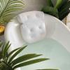 3D Mesh Bath Pillow - Soft White Bathtub Cushion for Back & Neck Support - Suction Cups Spa Tub Rest Pillow view 3