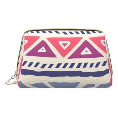 AthuAh Plain Geometric Floral Pattern Portable Cosmetic Bag, Travel Cosmetic Bag, Unisex, Zipper Closure, Suitable For Daily Use