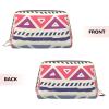AthuAh Plain Geometric Floral Pattern Portable Cosmetic Bag, Travel Cosmetic Bag, Unisex, Zipper Closure, Suitable For Daily Use view 3