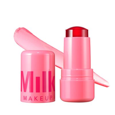 Milk Makeup Cooling Water Jelly Tint  Long-Lasting Sheer Lip + Cheek Stain with Firming Vegan Collagen + Hydrating Aloe  Transfer Proof, Buildable Lip Tint + Blush  Chill (Red), 0.17 oz