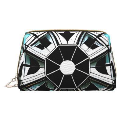AthuAh Octagon Building Portable Cosmetic Bag, Travel Cosmetic Bag, Unisex, Zipper Closure, Suitable For Daily Use